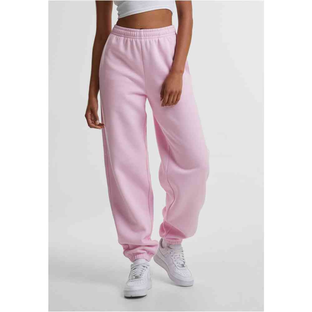 Urban Classics - Fluffy Dames joggingbroek - Roze